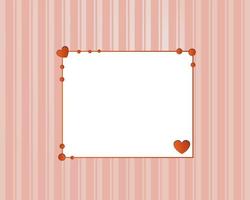 modèle rayé rose pour carte de saint valentin avec des coeurs découpés dans du papier. vecteur. modèle. carte postale. invitations.