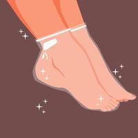 belles jambes féminines. concept de masque de pied. salon de beauté. illustration de vecteur dessiné à la main