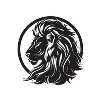 logo de lion noir élégant sur fond blanc - vecteur