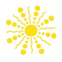 illustration plate de vecteur de soleil jaune simple avec milieu de forme ronde, jolie image d'été pour faire des cartes, décor, concept de vacances et conception de vacances et d'été pour les enfants