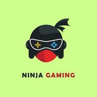 logo d'icône de jeu de tête de ninja vecteur