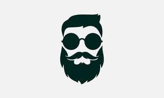 homme, coiffure, vecteur, lunettes, logo vecteur