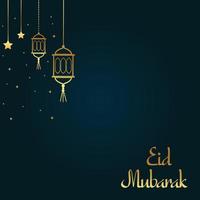 vecteur gratuit de publication et d'affiche de médias sociaux modernes happy eid mubarak