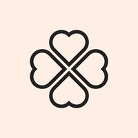 icône de quatre coeurs. coeur simple, logo d'amour vecteur