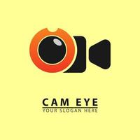 yeux caméra vidéo élégant logo icône vecteur