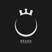 le croissant de lune et la couronne de roi blanc sont bons pour les icônes de logo. vecteur