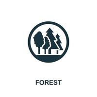 icône de la forêt de la collection australienne. icône de forêt en ligne simple pour les modèles, la conception Web et les infographies vecteur
