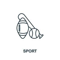 icône du sport de la collection de l'éducation. icône de sport en ligne simple pour les modèles, la conception Web et les infographies vecteur