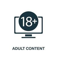 icône de contenu pour adultes de la collection Internet interdite. icône de contenu pour adultes en ligne simple pour les modèles, la conception Web et les infographies vecteur