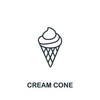 icône de cône de crème de la collection de boulangerie. symbole de cône de crème d'élément de ligne simple pour les modèles, la conception Web et les infographies vecteur