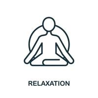 icône de relaxation de la collection de médecine alternative. icône de relaxation en ligne simple pour les modèles, la conception Web et les infographies vecteur