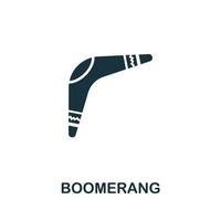 icône boomerang de la collection australienne. icône boomerang en ligne simple pour les modèles, la conception Web et les infographies vecteur