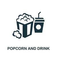 icône pop-corn et boisson. élément simple de la collection cinéma. pop-corn créatif et icône de boisson pour la conception Web, les modèles, les infographies et plus encore vecteur