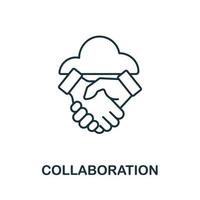 icône de collaboration de la collection de financement participatif. icône de collaboration en ligne simple pour les modèles, la conception Web et les infographies vecteur