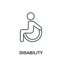 icône d'invalidité. symbole d'invalidité d'élément de ligne simple pour les modèles, la conception Web et les infographies vecteur