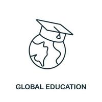 icône de l'éducation mondiale de la collection de l'éducation. icône d'éducation mondiale en ligne simple pour les modèles, la conception Web et les infographies vecteur