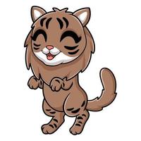 dessin animé mignon chat sibérien debout vecteur