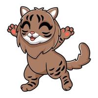 dessin animé mignon chat sibérien marchant vecteur