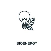 icône bioénergie de la collecte d'énergie propre. symbole de bioénergie d'élément de ligne simple pour les modèles, la conception Web et les infographies vecteur