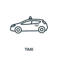 icône de taxi de la collection de l'aéroport. icône de taxi en ligne simple pour les modèles, la conception Web et les infographies vecteur