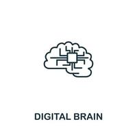 icône de cerveau numérique de la collection d'intelligence artificielle. icône de cerveau numérique en ligne simple pour les modèles, la conception Web et les infographies vecteur