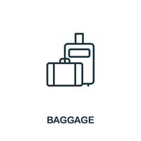 icône de bagages de la collection de l'aéroport. icône de bagages en ligne simple pour les modèles, la conception Web et les infographies vecteur