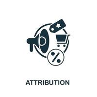 icône d'attribution de la collection de marketing d'affiliation. icône d'attribution de ligne simple pour les modèles, la conception Web et les infographies vecteur