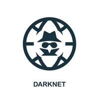 icône darknet. symbole darknet d'élément de ligne simple pour les modèles, la conception Web et les infographies vecteur