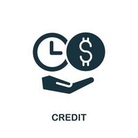 icône de crédit. élément simple de la collection de crise. icône de crédit créatif pour la conception Web, les modèles, les infographies et plus encore vecteur