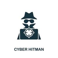 icône cyber hitman de la collection Internet interdite. icône cyber hitman en ligne simple pour les modèles, la conception Web et les infographies vecteur