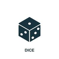 icône de dés. élément simple de la collection de casino. icône de dés créatifs pour la conception Web, les modèles, les infographies et plus encore vecteur