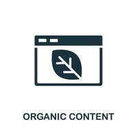 icône de contenu organique. élément simple de la collection de marketing de contenu. icône de contenu organique créatif pour la conception Web, les modèles, les infographies et plus encore vecteur