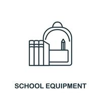 icône d'équipement scolaire de la collection de l'éducation. icône d'équipement scolaire en ligne simple pour les modèles, la conception Web et les infographies vecteur