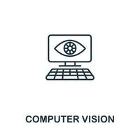 icône de vision par ordinateur de la collection d'intelligence artificielle. icône de vision par ordinateur en ligne simple pour les modèles, la conception Web et les infographies vecteur