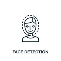 icône de détection de visage de la collection d'authentification. symbole de détection de visage d'élément de ligne simple pour les modèles, la conception Web et les infographies vecteur