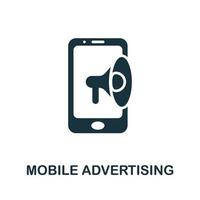 icône de la publicité mobile. élément simple de la collection de marketing de contenu. icône de publicité mobile créative pour la conception Web, les modèles, les infographies et plus encore vecteur