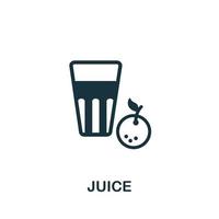 icône de jus. élément simple de la collection de boissons. icône de jus créatif pour la conception Web, les modèles, les infographies et plus encore vecteur