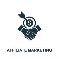 icône de marketing d'affiliation. symbole de marketing d'affiliation d'élément de ligne simple pour les modèles, la conception Web et les infographies vecteur