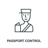 icône de contrôle des passeports de la collection de l'aéroport. icône de contrôle des passeports en ligne simple pour les modèles, la conception Web et les infographies vecteur