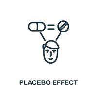 icône effet placebo de la collection de médecine alternative. icône d'effet placebo de ligne simple pour les modèles, la conception Web et les infographies vecteur