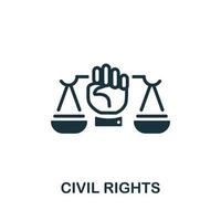 icône des droits civiques. élément simple monochrome de la collection des droits civiques. icône créative des droits civils pour la conception Web, les modèles, les infographies et plus encore vecteur