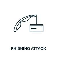 icône d'attaque de phishing de la collection de cybersécurité. icône d'attaque de phishing en ligne simple pour les modèles, la conception Web et les infographies vecteur