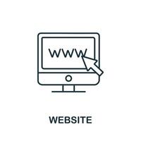 icône de site Web de la collection de marketing numérique. symbole de site Web d'élément de ligne simple pour les modèles, la conception Web et les infographies vecteur