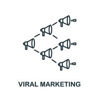 icône de marketing viral de la collection de marketing numérique. symbole de marketing viral d'élément de ligne simple pour les modèles, la conception Web et les infographies vecteur