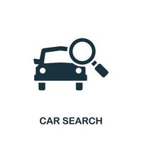icône de recherche de voiture. élément simple de la collection d'autopartage. icône de recherche de voiture créative pour la conception Web, les modèles, les infographies et plus encore vecteur