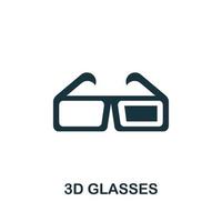 icône de lunettes 3d. élément simple de la collection cinéma. icône de lunettes 3d créatives pour la conception Web, les modèles, les infographies et plus encore vecteur