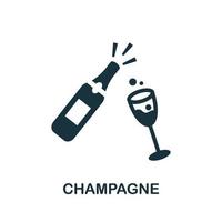 icône champagne. élément simple de la collection de boissons. icône de champagne créative pour la conception Web, les modèles, les infographies et plus encore vecteur