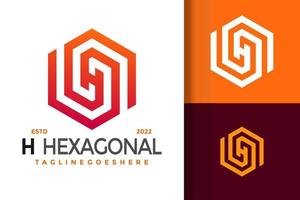 lettre h logo hexagonal logos élément de conception modèle d'illustration vectorielle stock vecteur