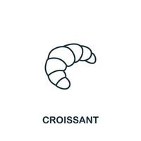 icône croissant de la collection de boulangerie. symbole de croissant d'élément de ligne simple pour les modèles, la conception Web et les infographies vecteur