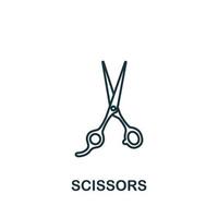 icône de ciseaux de la collection de salon de coiffure. symbole de ciseaux d'élément de ligne simple pour les modèles, la conception Web et les infographies vecteur
